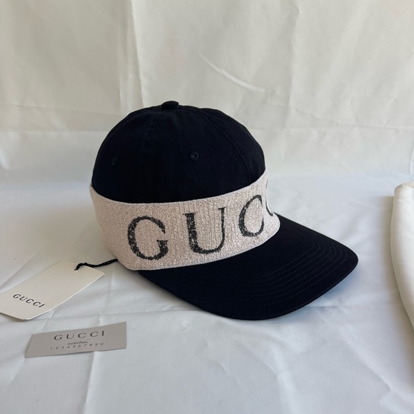 Gucci Unisex Black Canvas  Headband Gucci Cabardine Baseball Hat S 492545 1077 main image 11